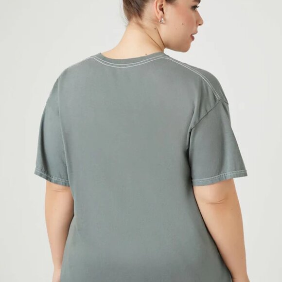 KISS Leopard Lips Graphic Tee M/L Gray Oversized Band Shirt Metallic 100% Cotton - Picture 2 of 6